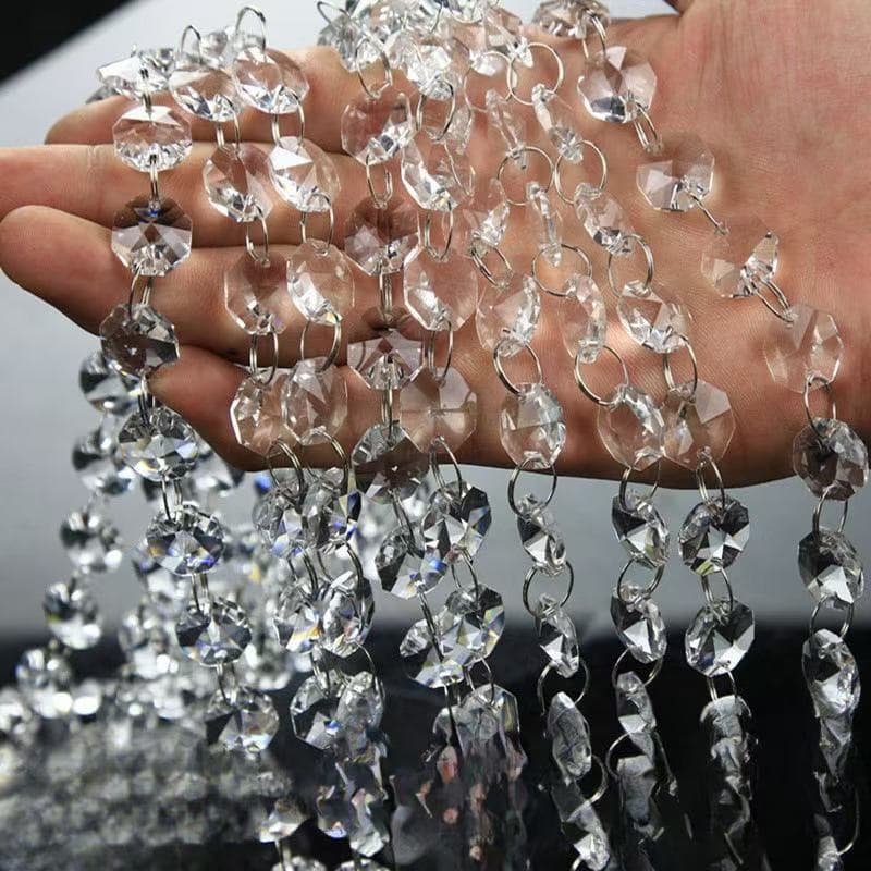 Crystal Octagonal Bead Curtain Crystal Lamp Pendant Lighting Accessories Hotel Ceiling Decoration Wedding Wedding Bead String Bead Chain