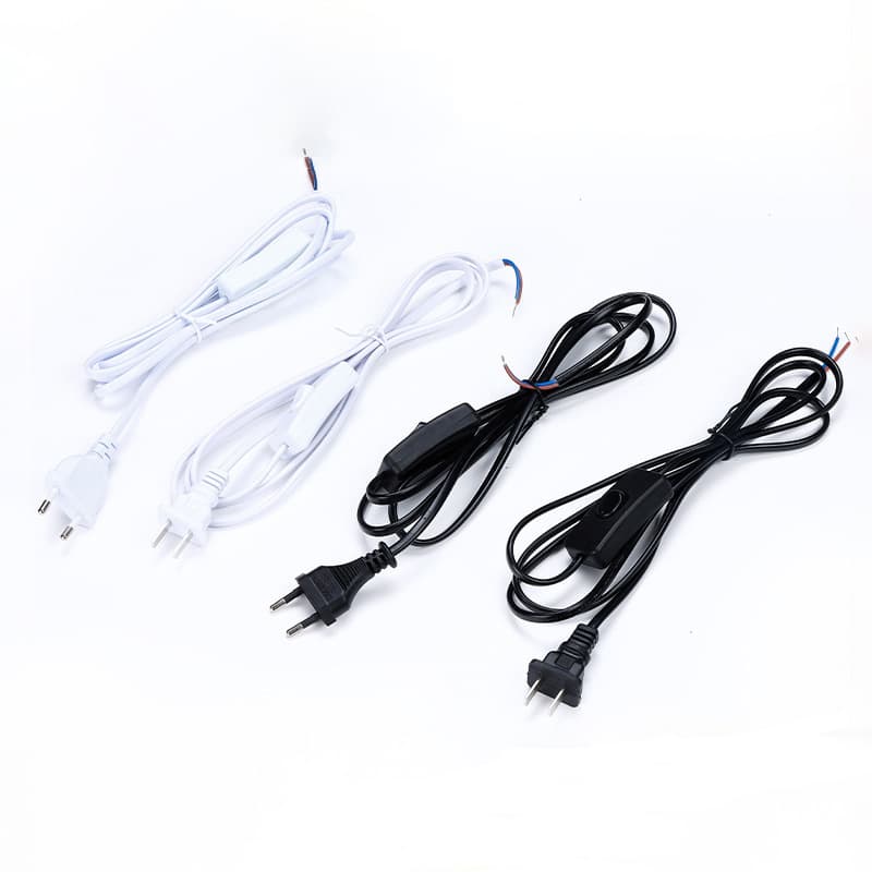 Switch Line Power Cord Two Plug European Gauge Button Pedal Floor Desk Lamp Switch Line Wire-Controlled Dimming Wire