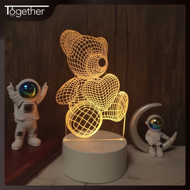 Creative 3d night light battery touch led bedroom bedside table lamp company activities gift carving lamp wholesale